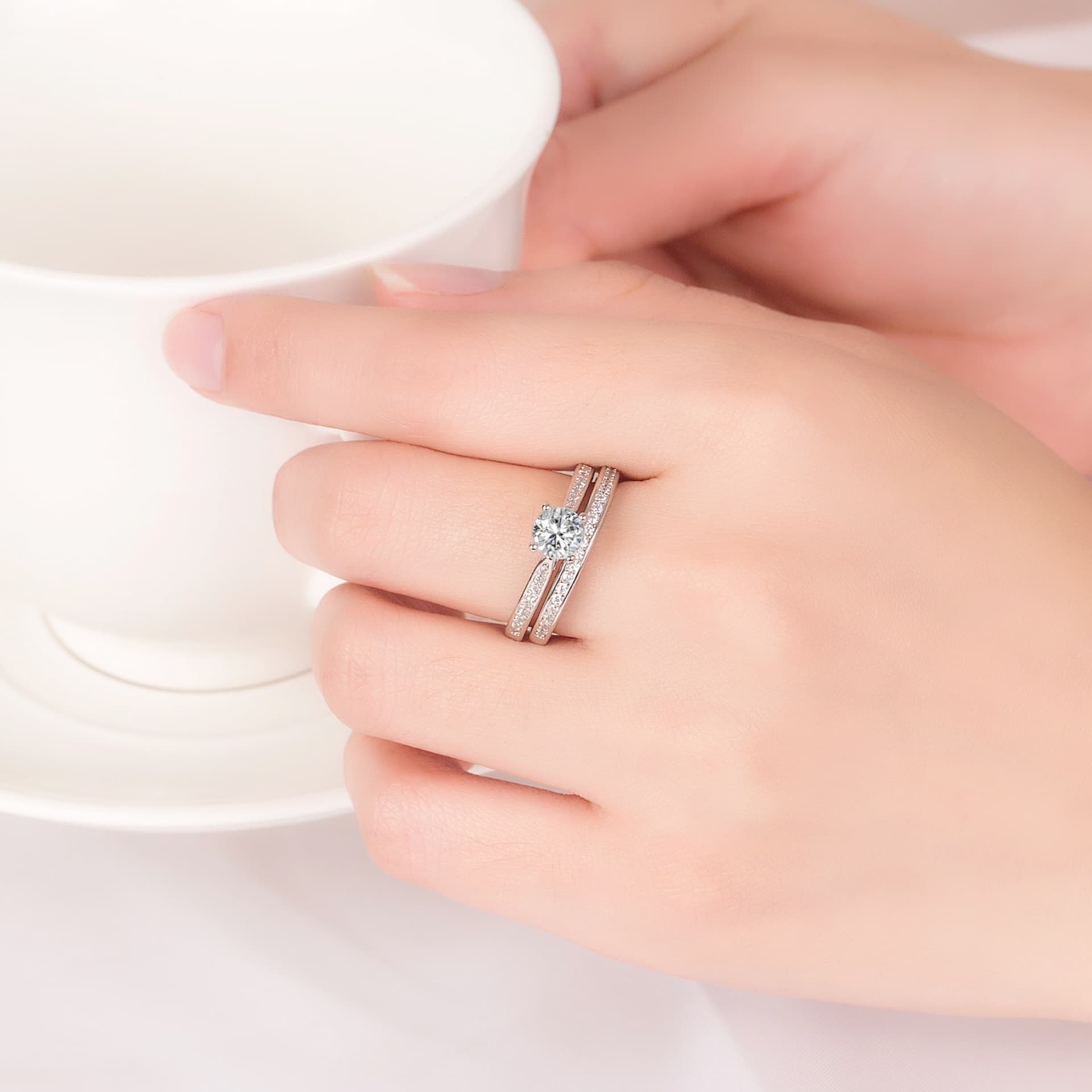 (Cross-border trading), fashionable ring with zircon, set, Aliexpress, for beloved 2