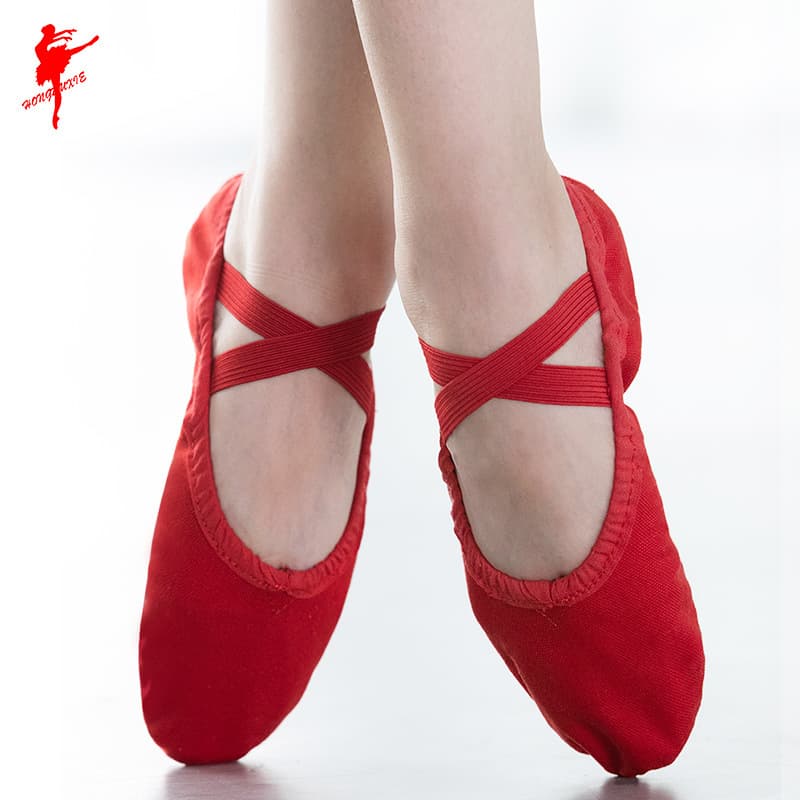 Red Dance Shoes - Soft Sneakers with Ballet Style, Unisex 2