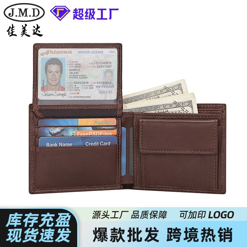 (Cross-border trading), retro leather wallet, short card holder, genuine leather 1