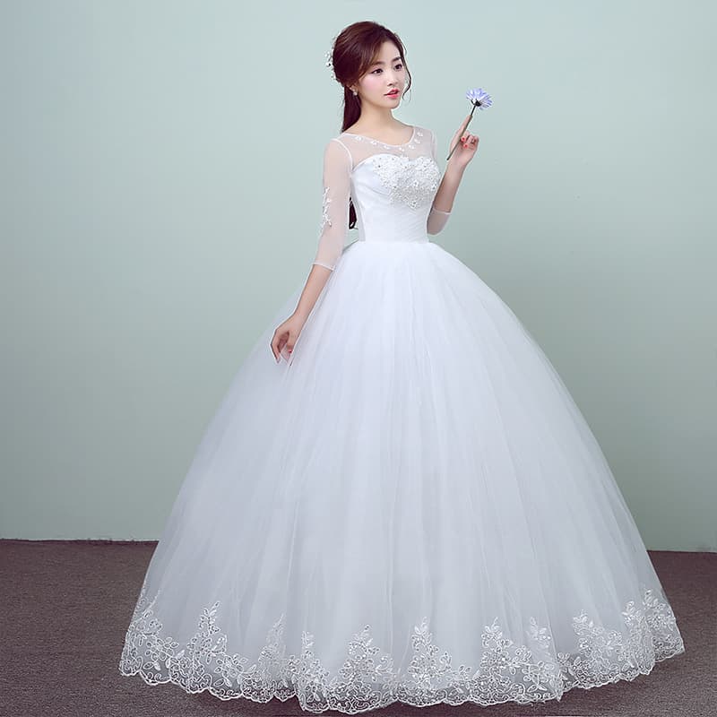 (Wholesale), summer white fitted wedding dress for bride, princess style 1