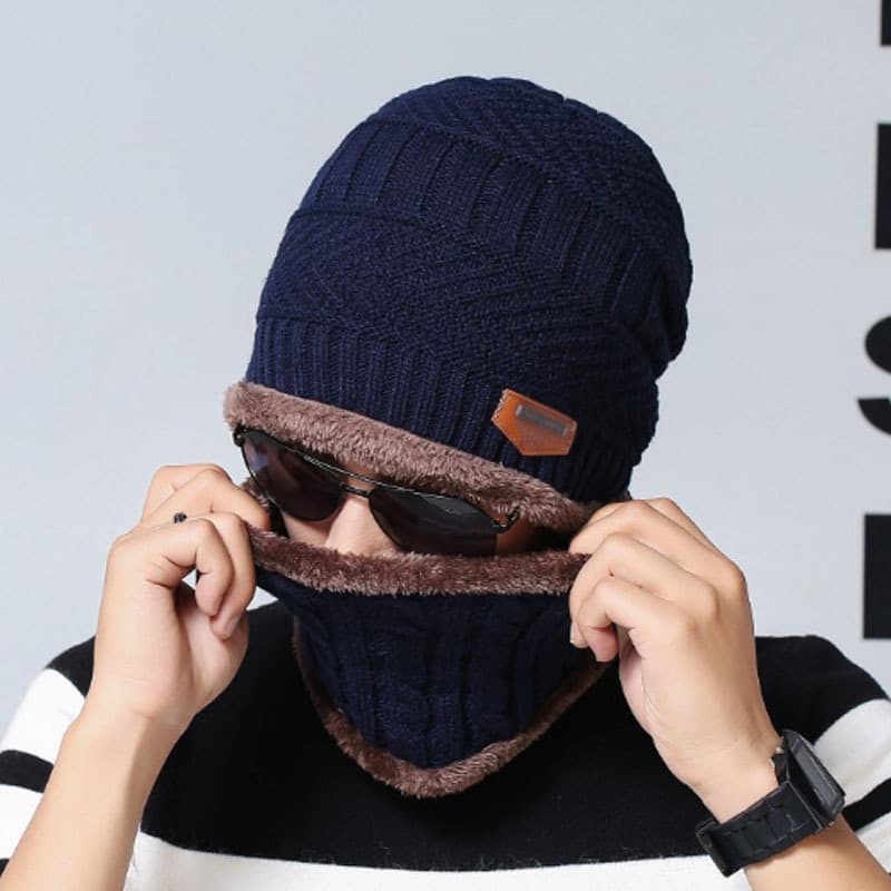 (Cross-border trading), men's demi-season warm knitted hat, scarf, woolen set 3