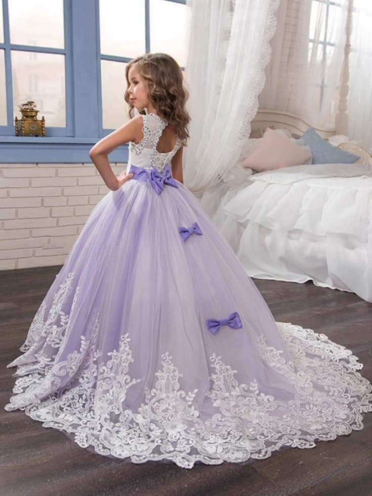 (Cross-border trading), purple lace children's suit, flower girl dress, princess style 2