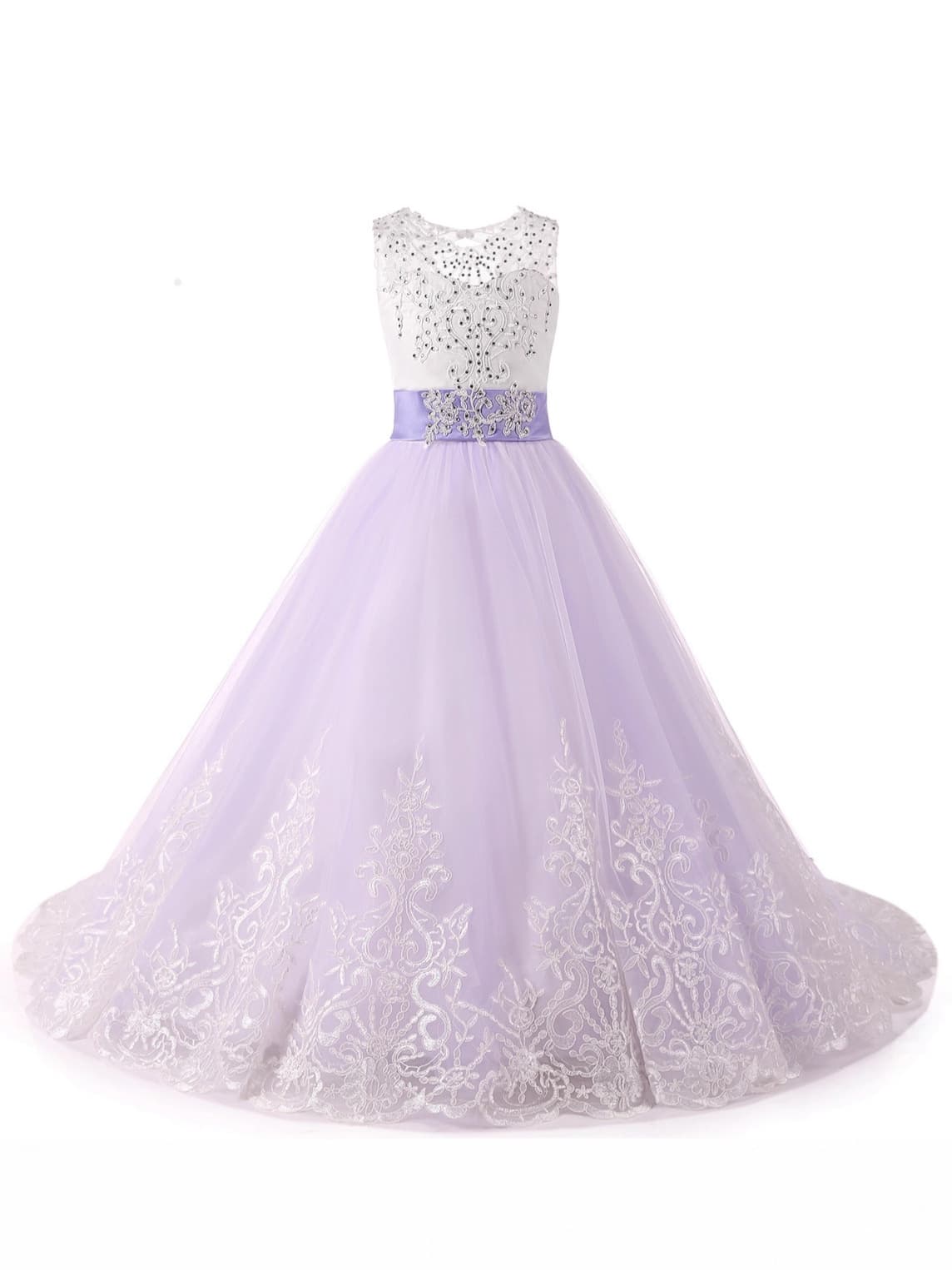 (Cross-border trading), purple lace children's suit, flower girl dress, princess style 4