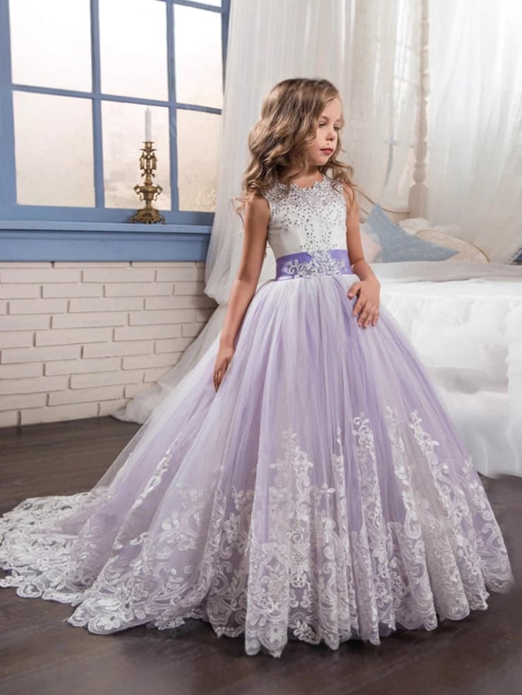 (Cross-border trading), purple lace children's suit, flower girl dress, princess style 1
