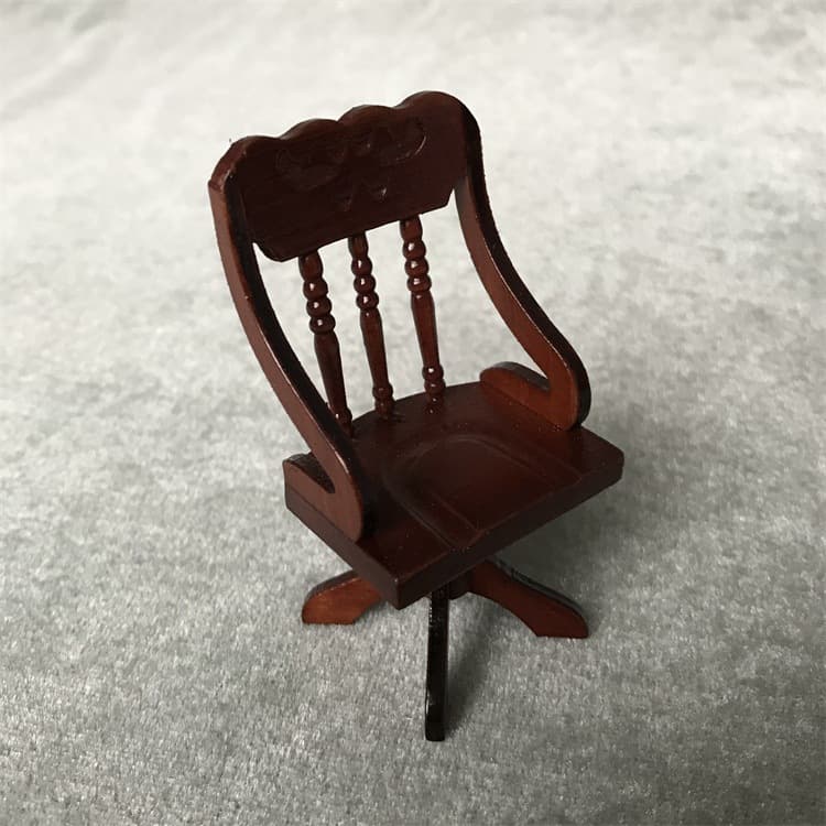 1:12 Doll House MINIATURE FURNITURE Wooden Mini Mini Furniture Retro Study Store Scene Desk and Chair 5