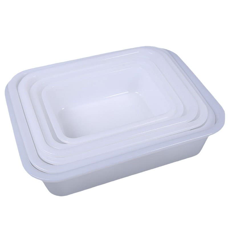 White rectangular stand, storage box 5