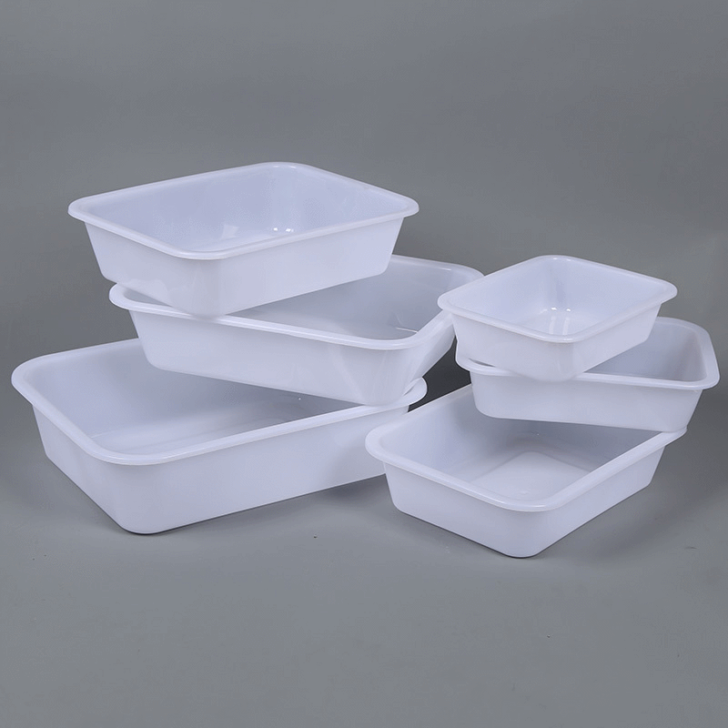 White rectangular stand, storage box 1
