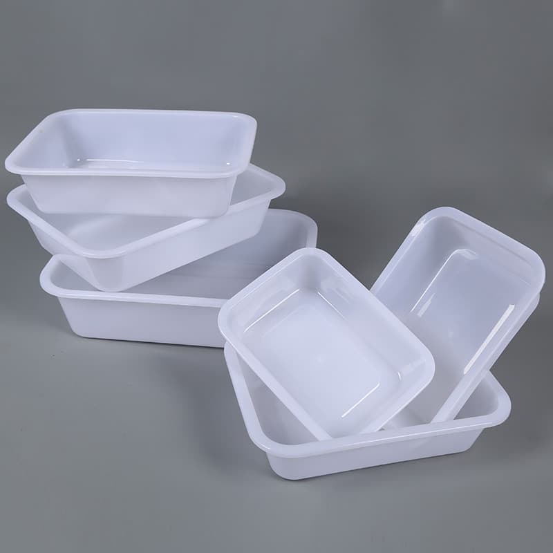 White plastic square box rectangular storage box tool parts basin plastic white ice tray freezing basin 2