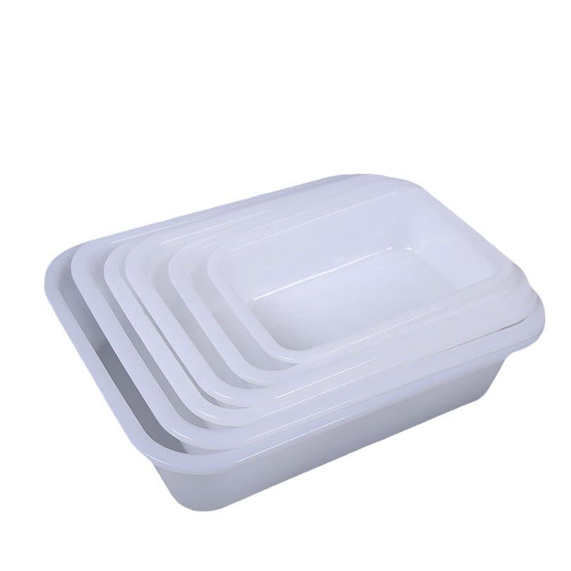 White plastic square box rectangular storage box tool parts basin plastic white ice tray freezing basin 5