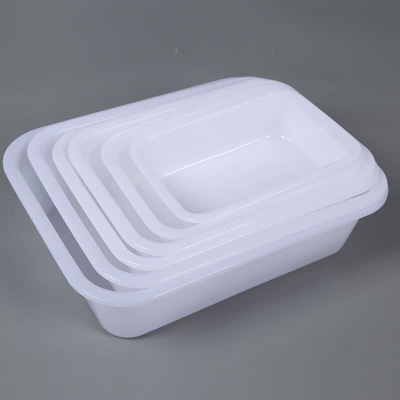 White plastic square box rectangular storage box tool parts basin plastic white ice tray freezing basin 1