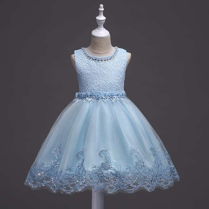Children's lace evening dress, small princess costume, suit, for teenagers, flowered, tutu skirt 2