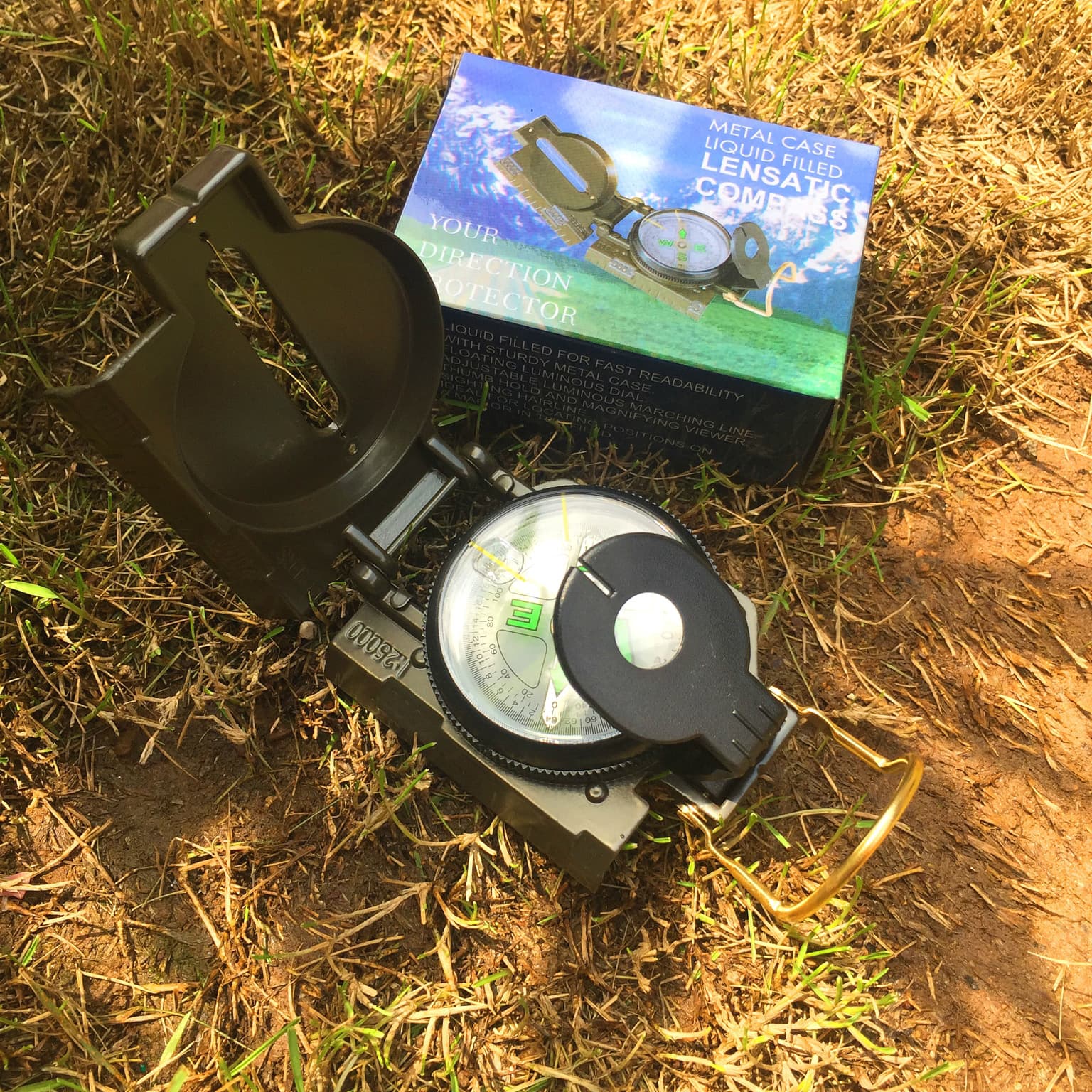 Outdoor multifunctional portable pointer pointer compass, outdoor compass, American single -soldier compass direction instrument