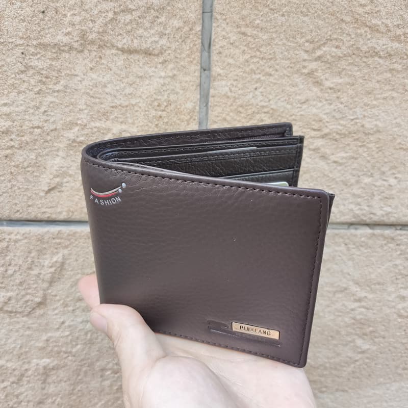 Men's leather short wallet for driver's license, genuine leather 1