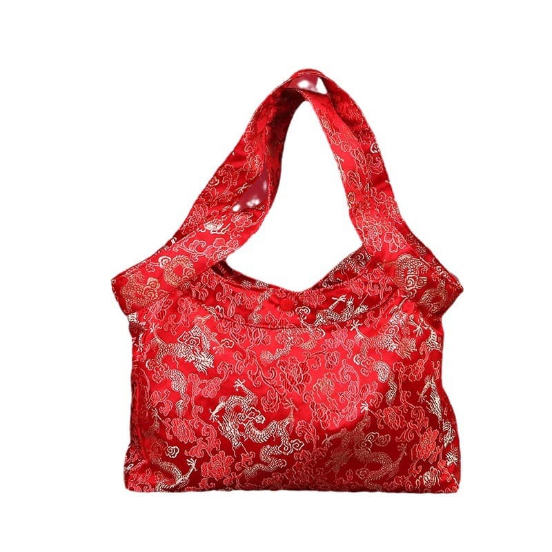 Linen bag for bride, Chinese style, brocade 5