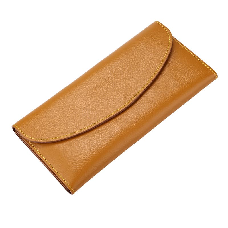 Leather fashionable wallet, universal long small clutch bag