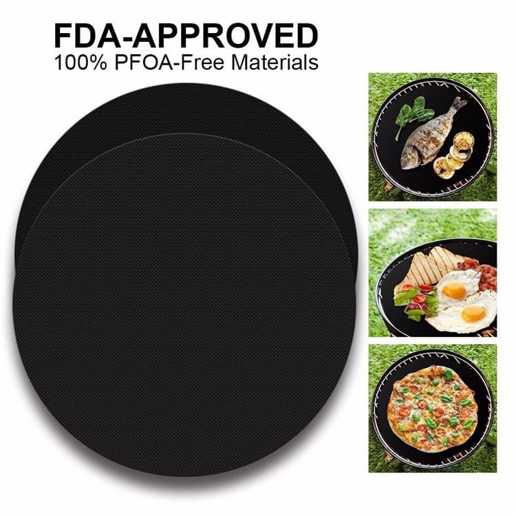 Diameter 24cm Teflon Pot Cushion Round PTFE Barbecue BBQ MAT Fluorine Barbecue Pad 3