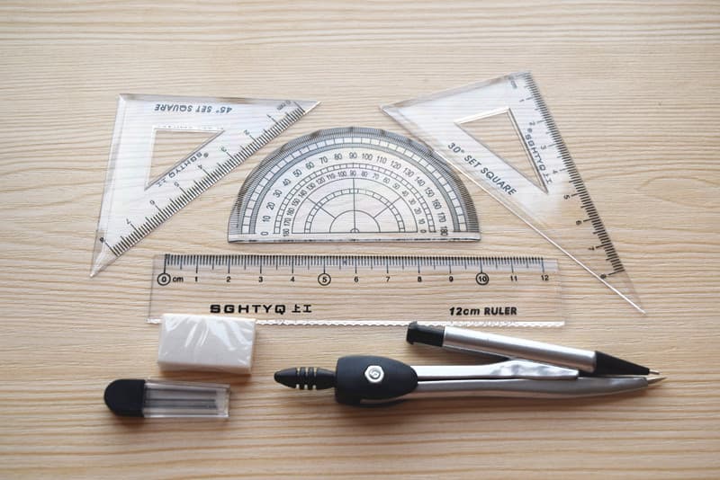 (Wholesale), set, automatic ruler, eraser, case, stationery for students, full set 5