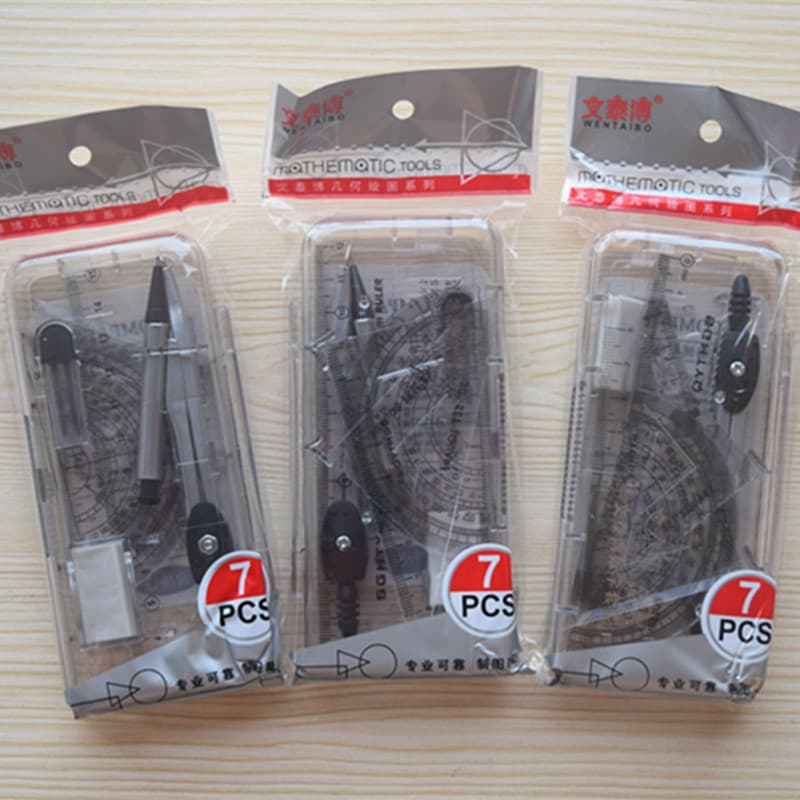 (Wholesale), set, automatic ruler, eraser, case, stationery for students, full set 1
