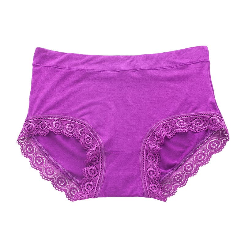 Large size underwear for women fat mm 200 pounds lace mid-high waist middle-aged mother women elderly modal underwear 210 5