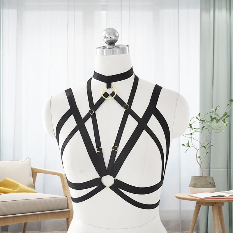 Women's hot cover crops Top amino vestt adjust bras socks and cage Gothic 1