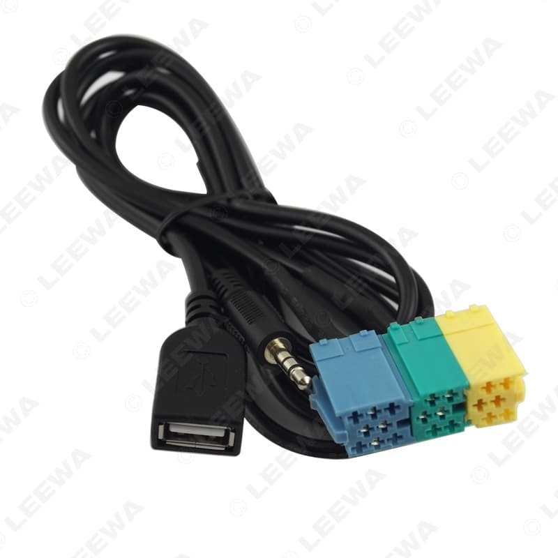 2 in 1 3.5mm+USB plug audio adapter automotive video modification line suitable for Kia/Hyundai AUX cable 5