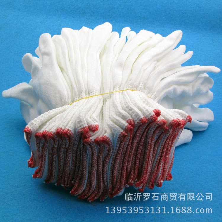 Thin nylon knitted gloves, white pack dust-free 1