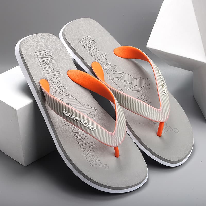 Flip flops, non-slip rubber beach casual men's slippers, high-quality style, suitable for outdoor wear 1