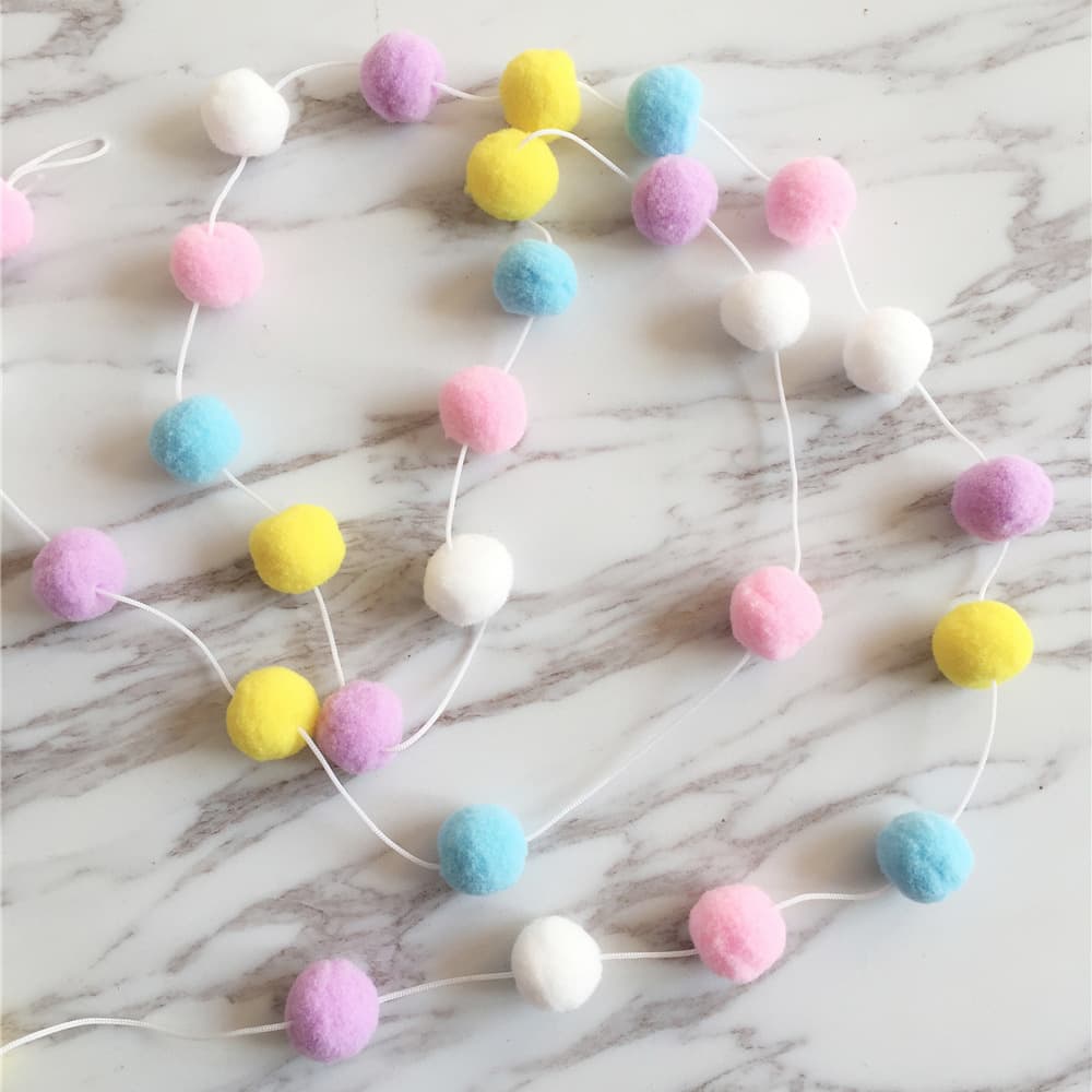 INS decorative Nordic style home soft furnishings, camera children's room, girl room decorative macaron -colored hair ball skewers 3