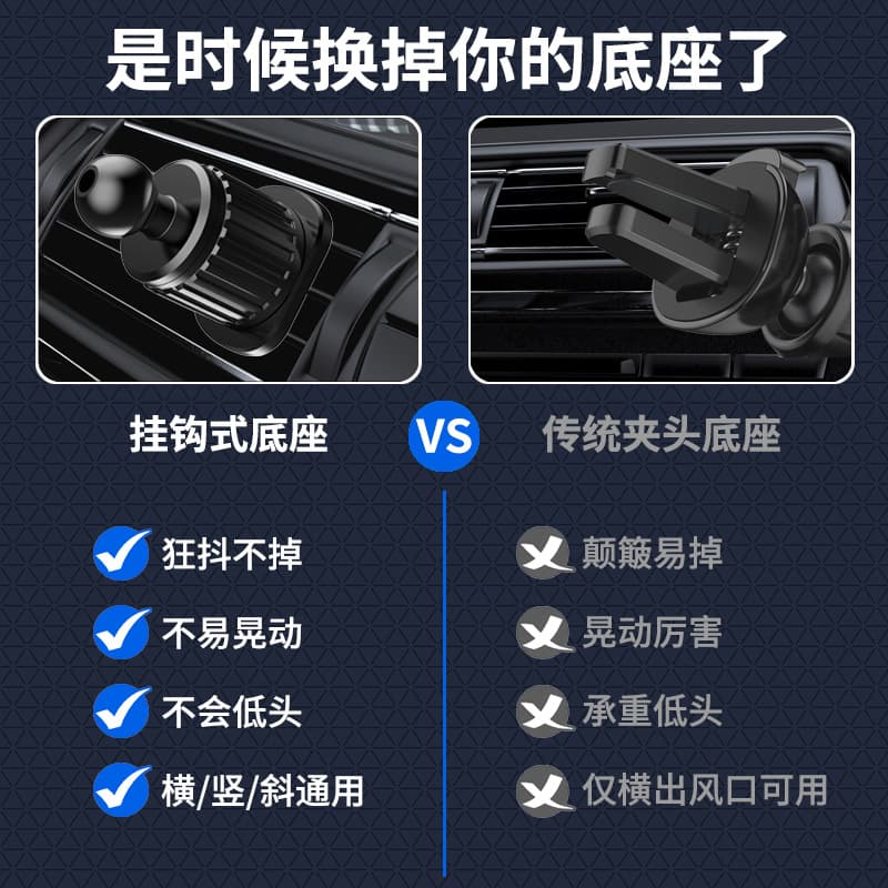 Phone holder, strong magnet for car, universal support frame, clips included 4