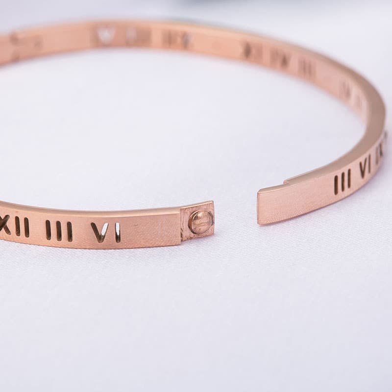 (Wholesale), women's bracelet stainless steel, golden accessory, European style, simple and elegant design, pink gold, for beloved 3