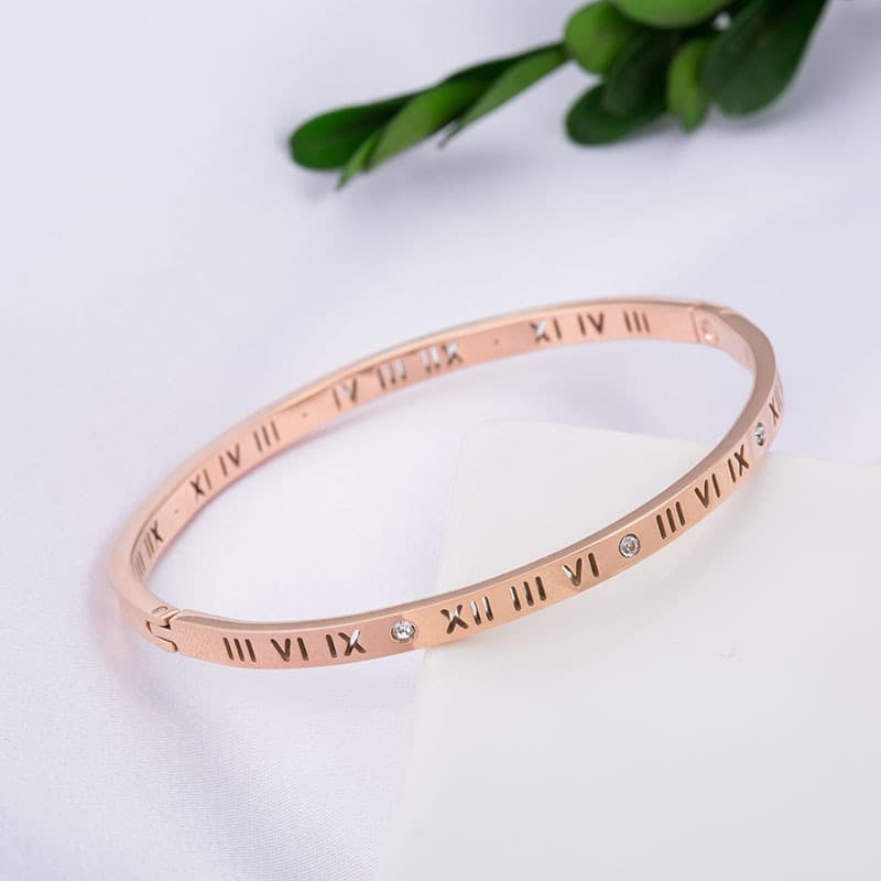 (Wholesale), women's bracelet stainless steel, golden accessory, European style, simple and elegant design, pink gold, for beloved 1