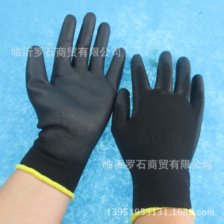 Nylon polyurethane gloves, comfortable pack 3