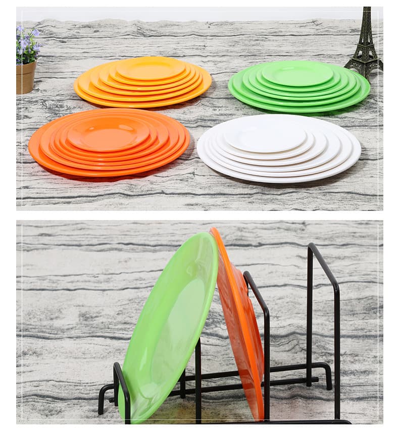Plastic plate disc round colored small plate disc debidamine imitation porcelain round plate bone dish snack snack dish 3