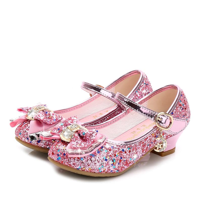 Autumn shiny children's shoes heels with bow, 2025 years, trend of season 5