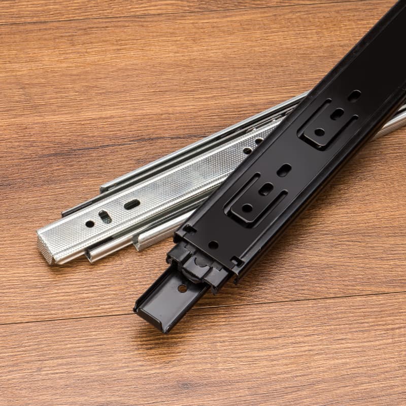 Three sections of sliding rail 42mm black zinc -color drawer rolling rail Furniture Fitting Slide 3