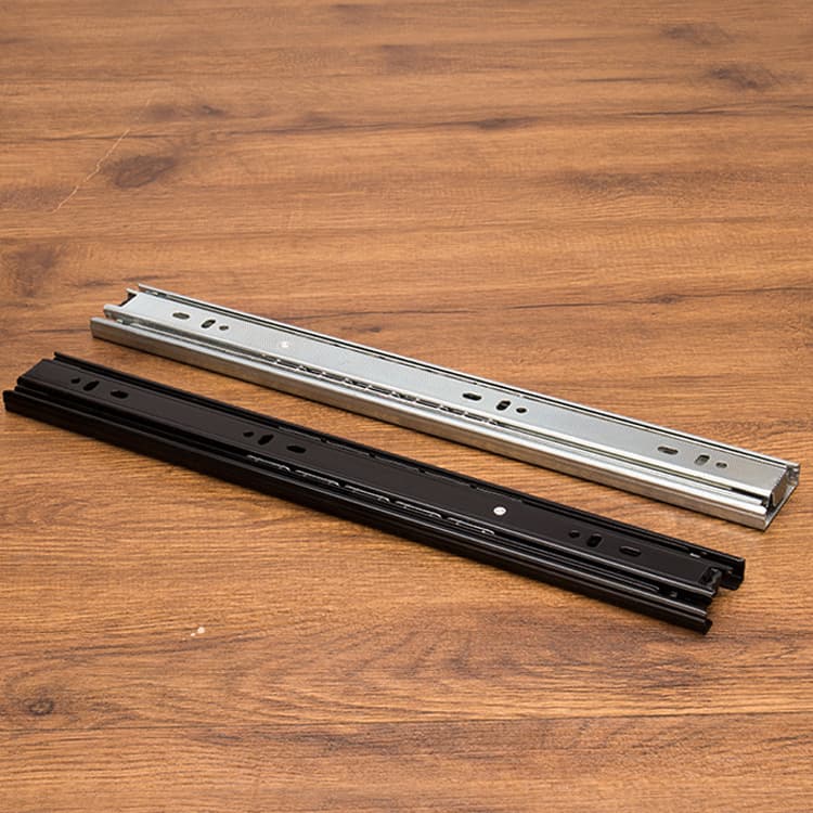Three sections of sliding rail 42mm black zinc -color drawer rolling rail Furniture Fitting Slide 4