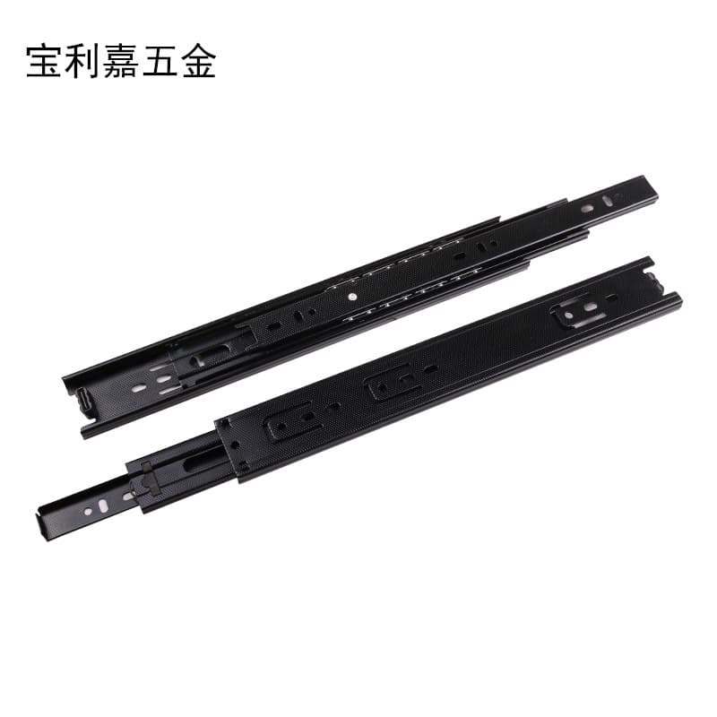 Three sections of sliding rail 42mm black zinc -color drawer rolling rail Furniture Fitting Slide 5