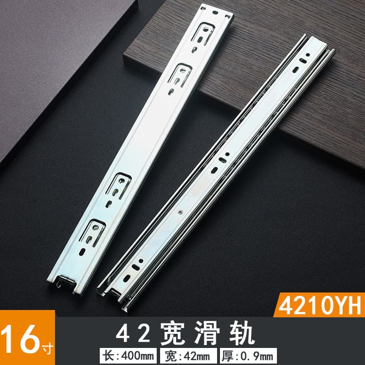 Three sections of sliding rail 42mm black zinc -color drawer rolling rail Furniture Fitting Slide 1