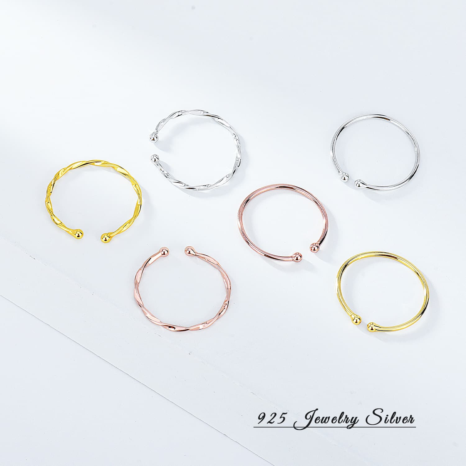 Fashionable trend ring, Japanese and Korean, city style, silver 925 sample, simple and elegant design 1