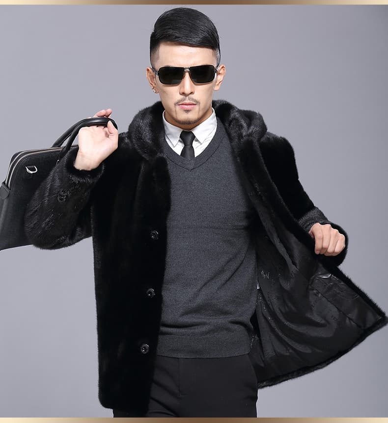 Long warm jacket with hood 1