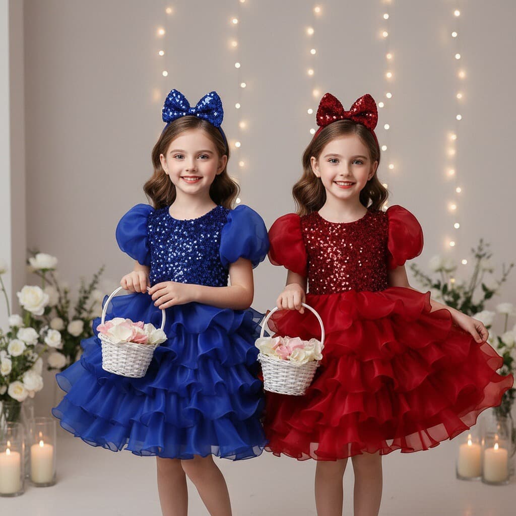 (Cross-border trading), children's evening dress, headband 1