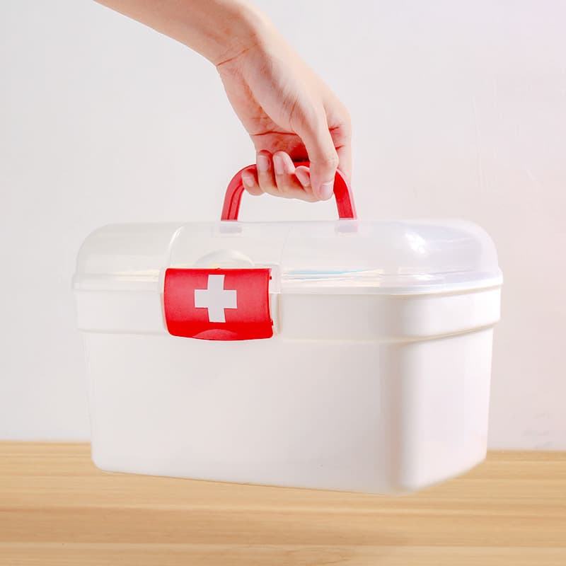 Family wholesale pills large plastic storage drug box hand -made household medicine box can print logo 4