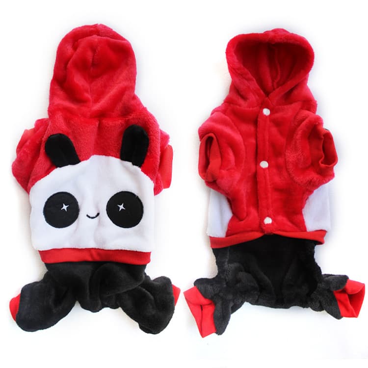 Autumn and winter new pet clothing Chinese red pet panda transformation clothing manufacturer direct sales dog clothing spot wholesale 1