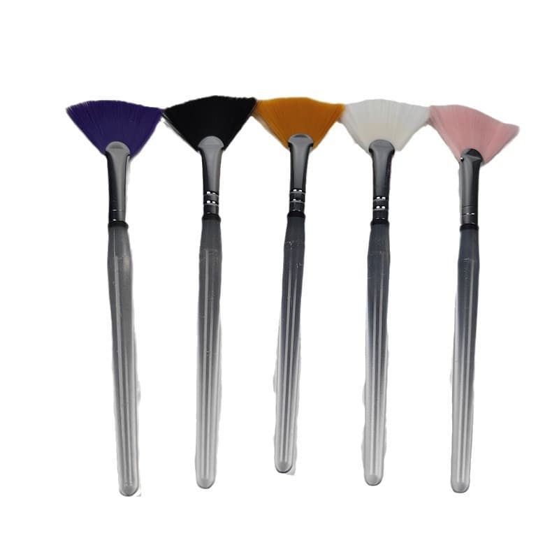 Makeup brush transparent handle Beauty fan -shaped makeup remover painting DIY tools 5
