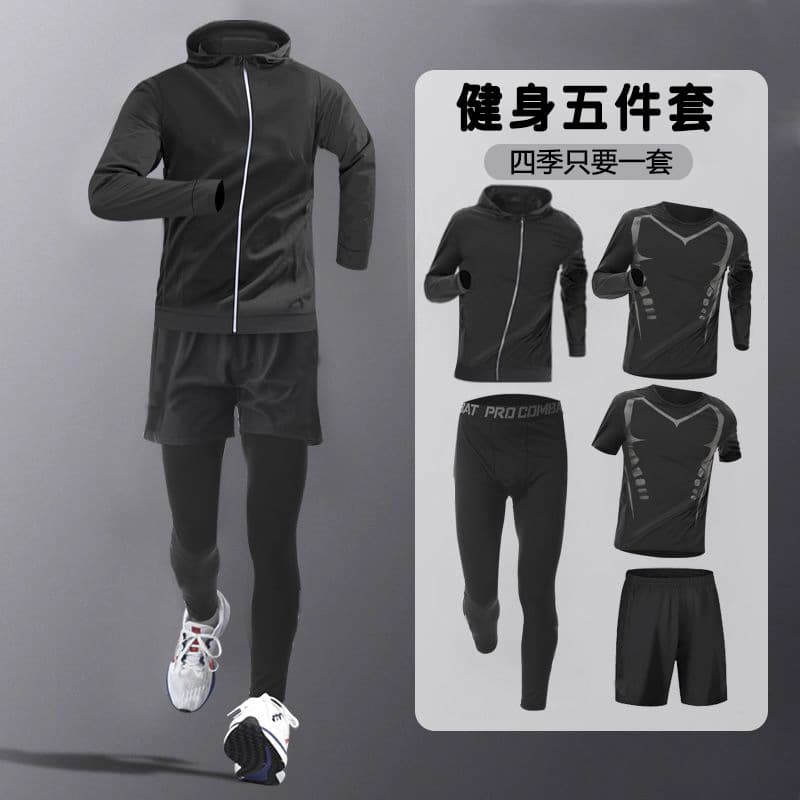 Sports suit, quick dry set, overall, basketball trousers, long-sleeve for training for gym, for running 2