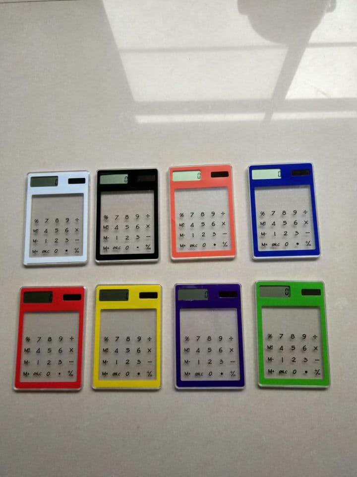 Transparent solar calculator touch screen office business student computer creative gift wholesale 2