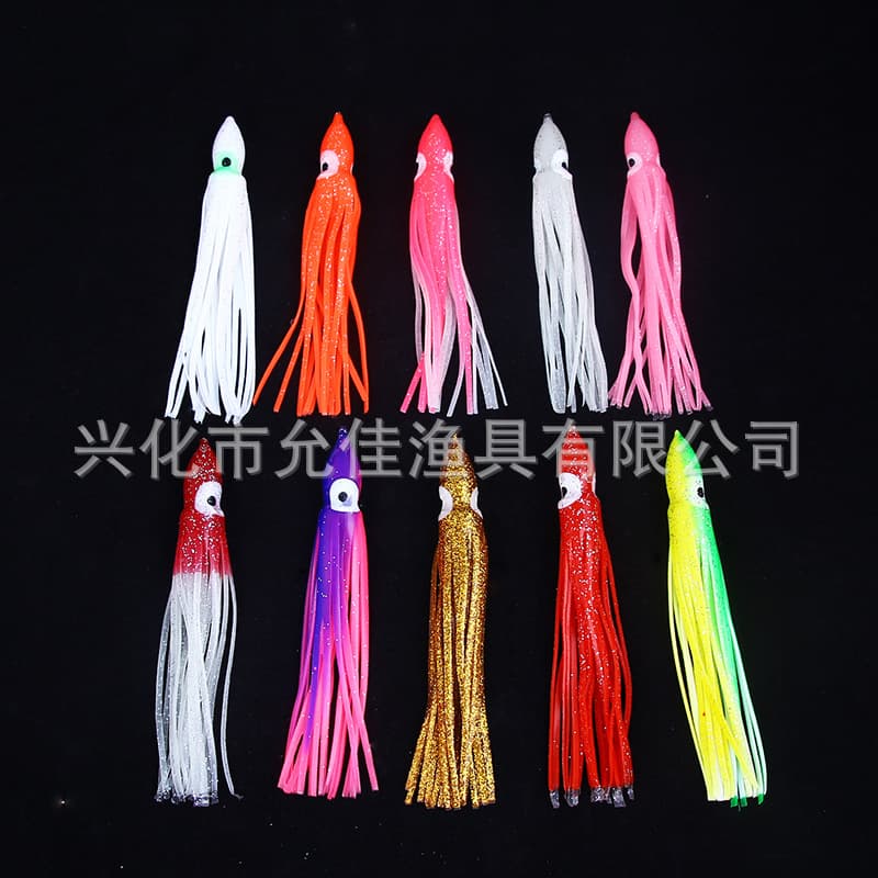 Sea fishing boat fishing bait ingoed bait squid and bait squid bait night light multi -color octopus squid soft bait 4