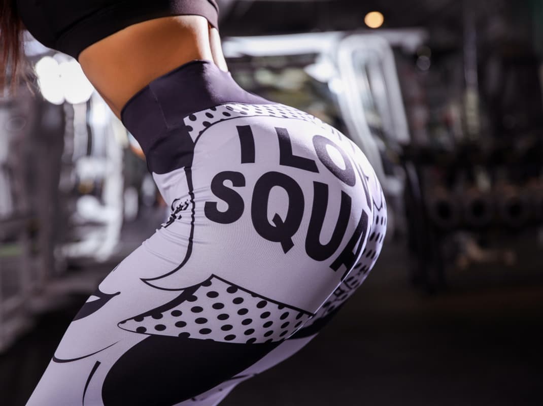 European and American spot explosion Digital Printing Girl Face Black and White Print Ms. Yoga Fitness Bottom Gants 7105 5