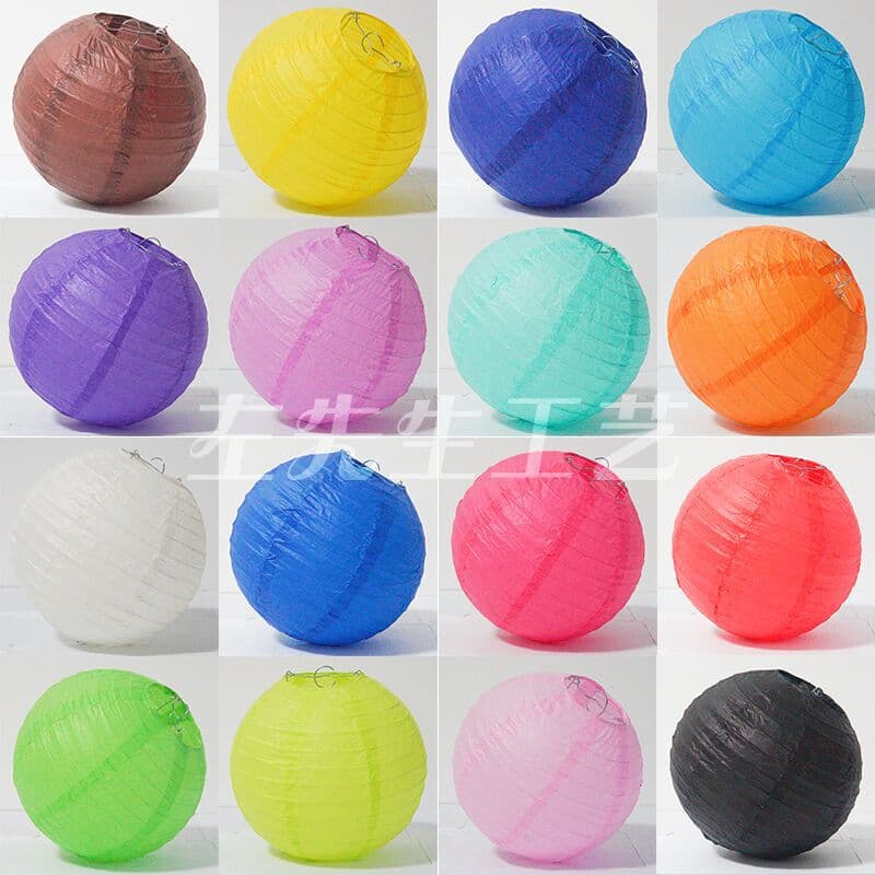Solid Color DIY Paper Lantern Mall Festival Dress Up Ceiling Decoration Paper Lantern Wholesale Children's Hand Painting