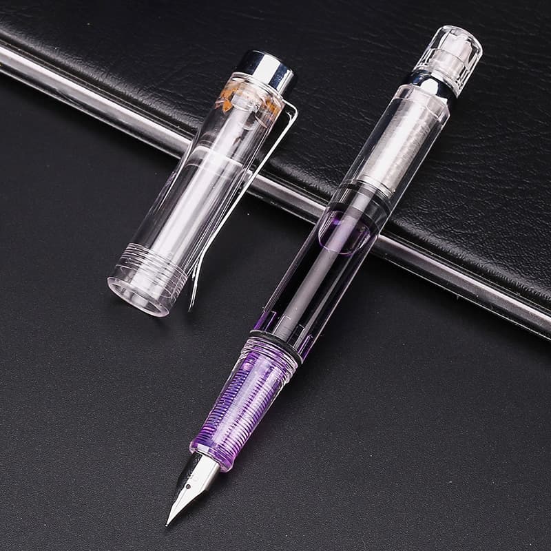 Plastic colorful piston writing, pen, calligraphy for students 4